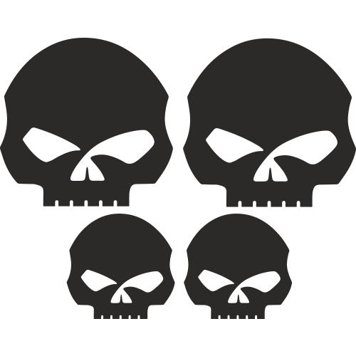 Kit Sticker Moto Retro Réfléchissant Étoile US Punisher 2