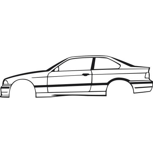 Sticker Silhouette Véhicule BMW M3 E36 - ref.d20252