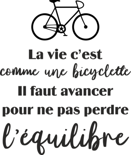Sticker Citation La Vie C Est Comme Une Bicyclette Ref D Mpa Deco