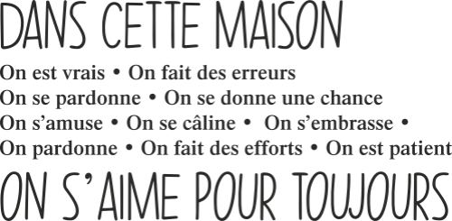 Sticker Citation Dans Cette Maison Ref D178 Mpa Deco